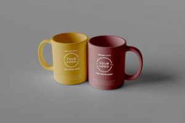 Yellow and Red Mug Mockup