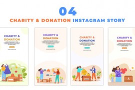 Charity and Donation Vector Character Instagram Story Template 48624892