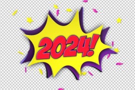 2024 New Year Comic Text, on Alpha Channel, Loop - Package 48330845