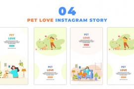 Pet Lover Flat Vector 2D Character Instagram Story 48624988