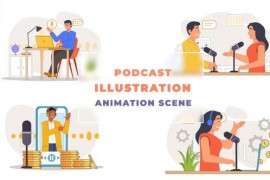 Podcast Illustration Concept Animated Scene 43419019