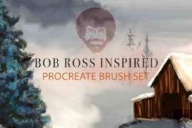 Free Download:CreativeMarket – Bob Ross Inspired Procreate Brushes 3717628