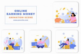 Online Earning Money Premiere Pro Animation Scene 46442434