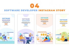 Animated Developer Character Flat Style Instagram Story 48059961