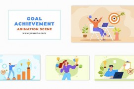 Goal Achieved Flat Design Character Animation Scene 48803049