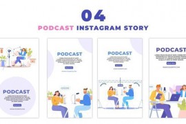 Podcast Interviewer Flat Character Instagram Story 47470592