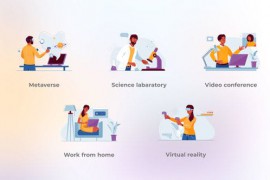 Work From Home - Blue and Yellow People Concepts 45695853