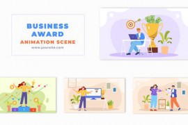 Flat Design Character Receiving a Top Business Award Animation Scene 49456922