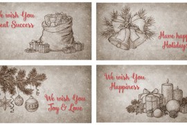 Christmas Retro Greeting Cards 42486963