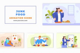 Junk Food Lover 2D Flat Animated Character 48571233