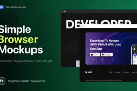 Animated Simple Web Browser Mockups l MOGRT for Premiere Pro 46490977