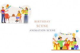 Kids Birthday Party Animation Scene 43419774