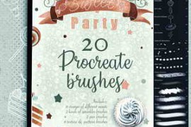 20 Sweet Party Procreate Brushes (Textures and Stamps)