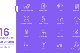 Technology Apps Animations Line icons Pack 44913663