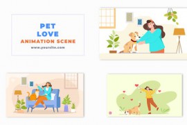 Pet Lover Flat Vector 2D Animation Scene 48571355