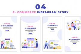 Online Shopping Flat Character Instagram Story 47395202