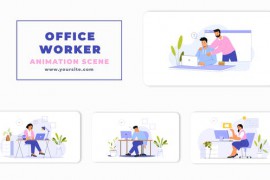 Office Workers Flat Character Animation Scene 46438652