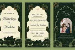 Free Download:Indian Flower Wedding Invitation 60333374