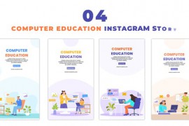 Vector Character Computer Learning Design Instagram Story 48623988