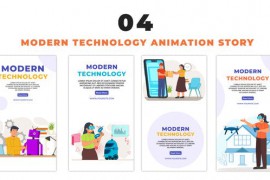 Modern Technology Vector 2D Cartoon Animation Instagram Story 48660585
