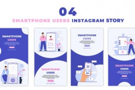 Smartphone Users 2D Instagram Story Template 47390282
