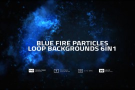 Blue Fire Particles Loop Background Pack 6in1 37953567