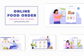 Vector Online Food Order Animation Scene 46438739