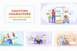 Characters Chatting on Social Media 2D Animation Scene 47494579