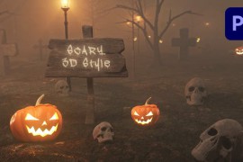 Scary Halloween 3D Logo Intro - Premiere Pro 48536657