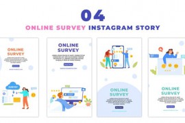 Flat Style Online Survey Design Instagram Story 48058874