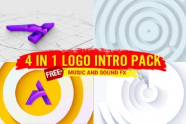Logo Animation 4 in 1 pack logo Reveal minimal logo opener Ident with free music and fx 44244673