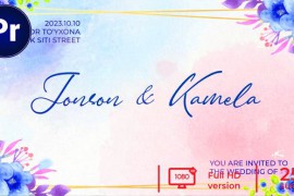 4 in 1 Floral Wedding Invitation Blue MOGRT 45757004
