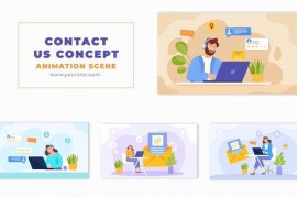 Customer Support Center Cartoon Design Animation Scene 49480981