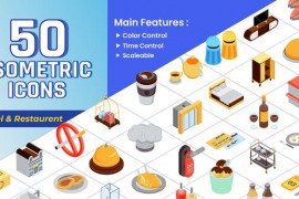 Isometric Icons - Hotel & Restaurant Icons 44454148