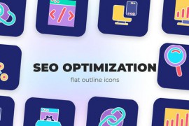 SEO optimization - Flat Outline Icons 45848035