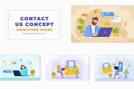 Customer Support Center Flat Vector Design Animation Scene 49457807