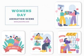 Happy Women's Day 2d Animation Scene 46416670