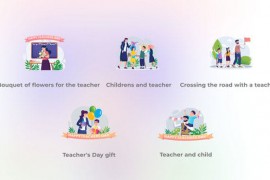 Childrens and Teacher - Literacy Day and Teachers Day Concepts 47894453