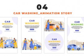 Car Washing Flat Character 2D Vector Instagram Story 48660654