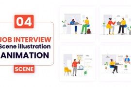 Job Interview Scene Animation Illustration 52600985