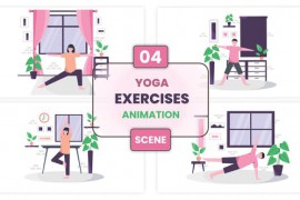 Yoga Exercises Concept Illustration Scene 52774876