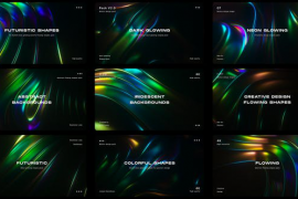 Neon Glowing Dark Iridescent Shape Backgrounds Pack 51676185