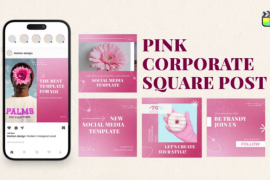 Pink Corporate Square Post 49425667