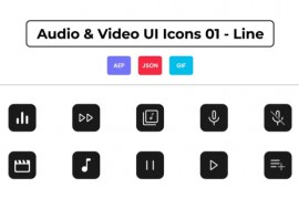 Audio & Video UI Icons 01 - Line 44627428