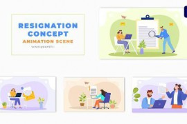 Employee Resignation Concept Creative Flat Design Animation Scene 49481728