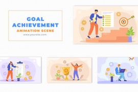 Goal Achievement Vector Flat Design Animation Scene 49457373