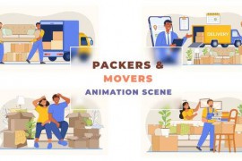 Packers And Movers Animation Scene 42855615