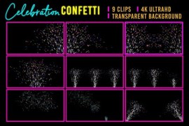 Colorful Celebration Confetti Exploding 4k Pack 39606457