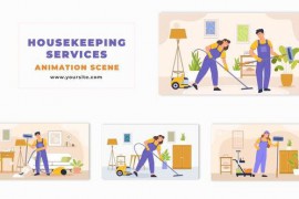 Flat Vector Housekeeping Services Animation Scene 48802602