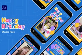 Happy Birthday Stories Pack Video Display After Effect Template 46436510